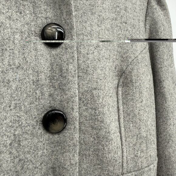 H&M Grey Wool Blend Button Front Peacoat Jacket Coat Size US 4 Preppy - Picture 11 of 11